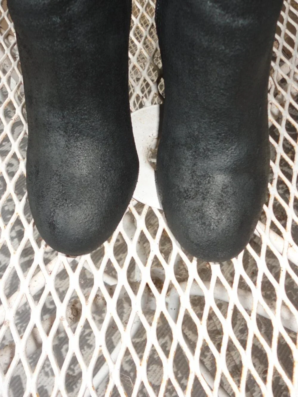 TORY BURCH Black Leather Distressed Chunky Heel Ankle Boots Size 6